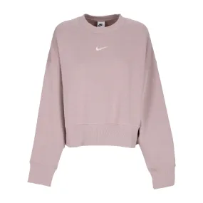 Felpa Girocollo Corta Donna W Sportswear Phoenix Fleece Over-oversized Crewneck Diffused Taupe/sail