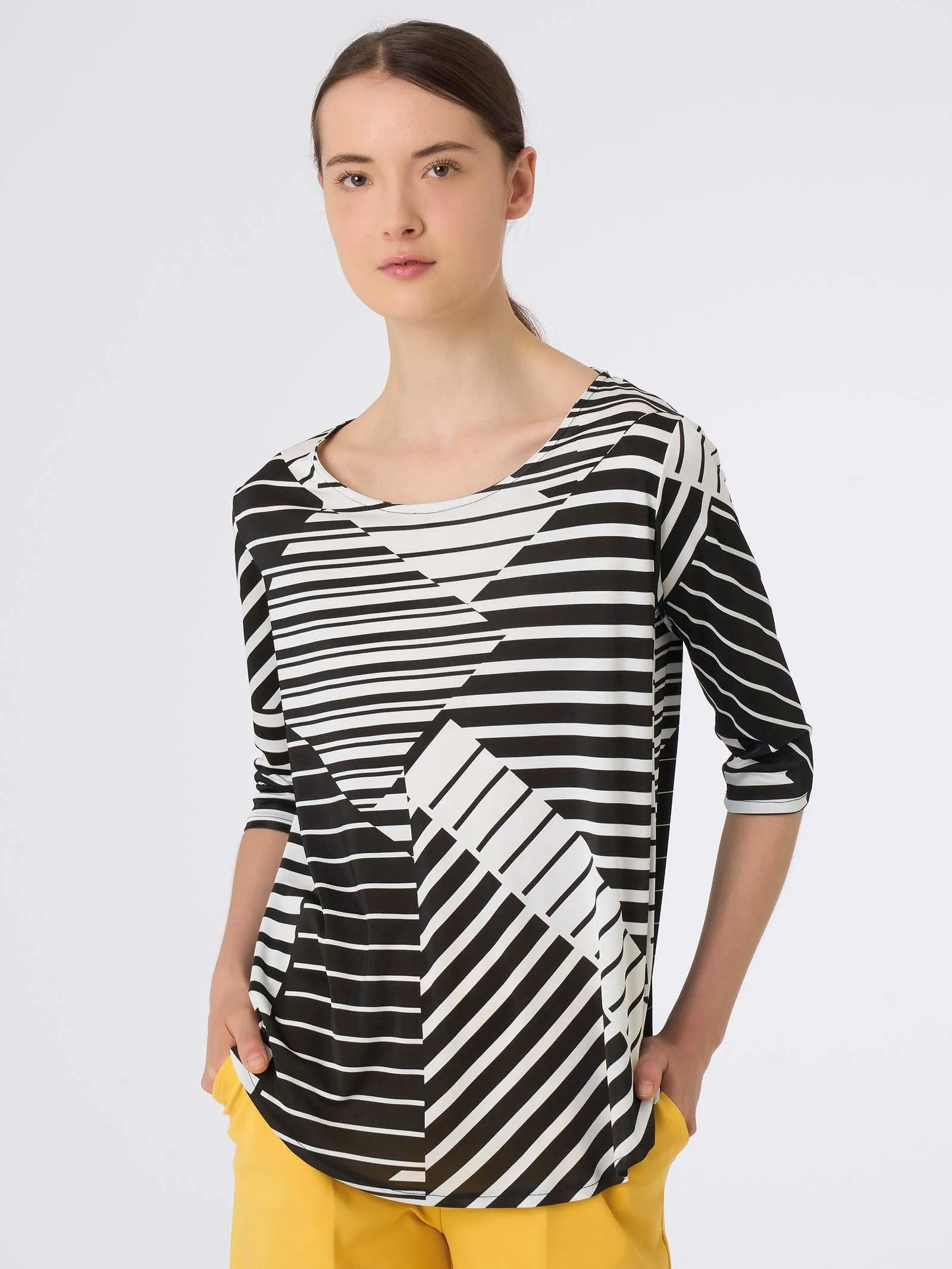 Maglietta in Satin Jersey - Fant.Nero