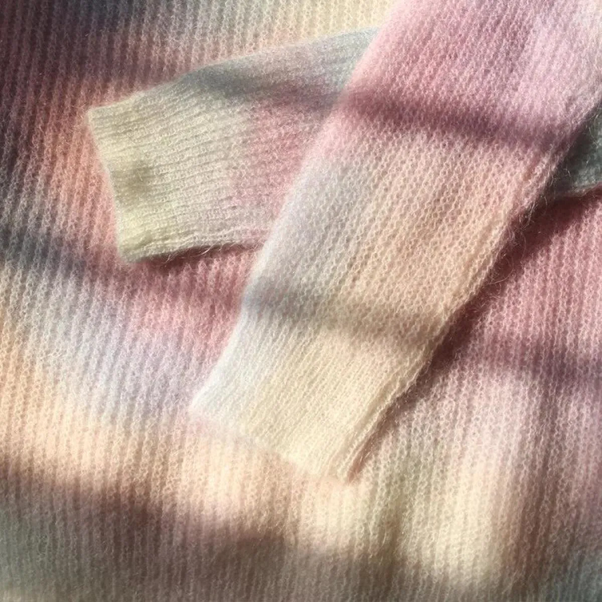 Maglione pullover Donna Autunno Inverno Sciolto Sfumato arcobaleno Scavato Girocollo Top lavorato a maglia