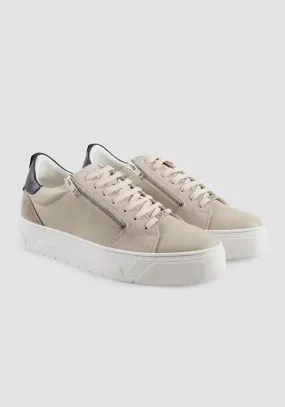 SNEAKER BASSA “ZIPPER” IN 100% PELLE CON ZIP LATERALE